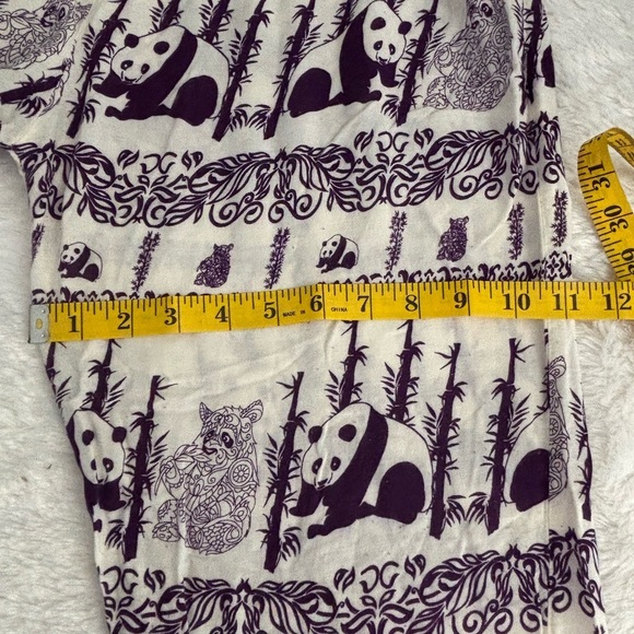 Kathmandu Imports Womens Size Large Pants Panda Pattern Lounge Pull on Rayon - Picture 10 of 10